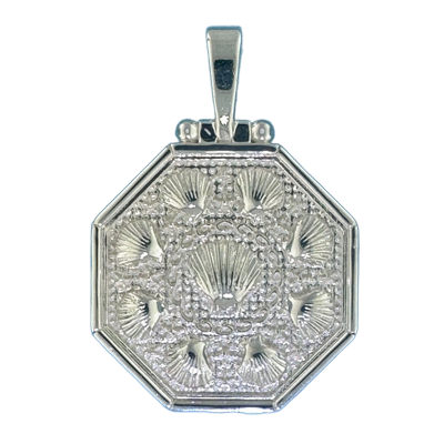 sailor's valentine pendant in sterling silver