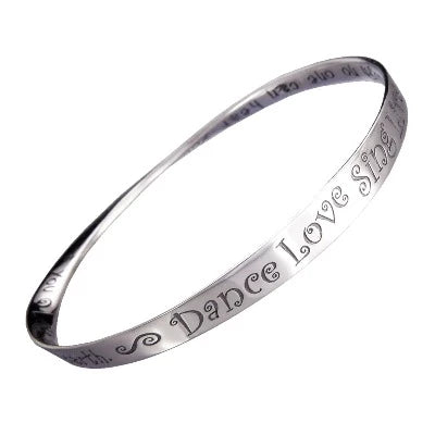 "Dance! Love! Sing! Live! Sterling Silver Bracelet